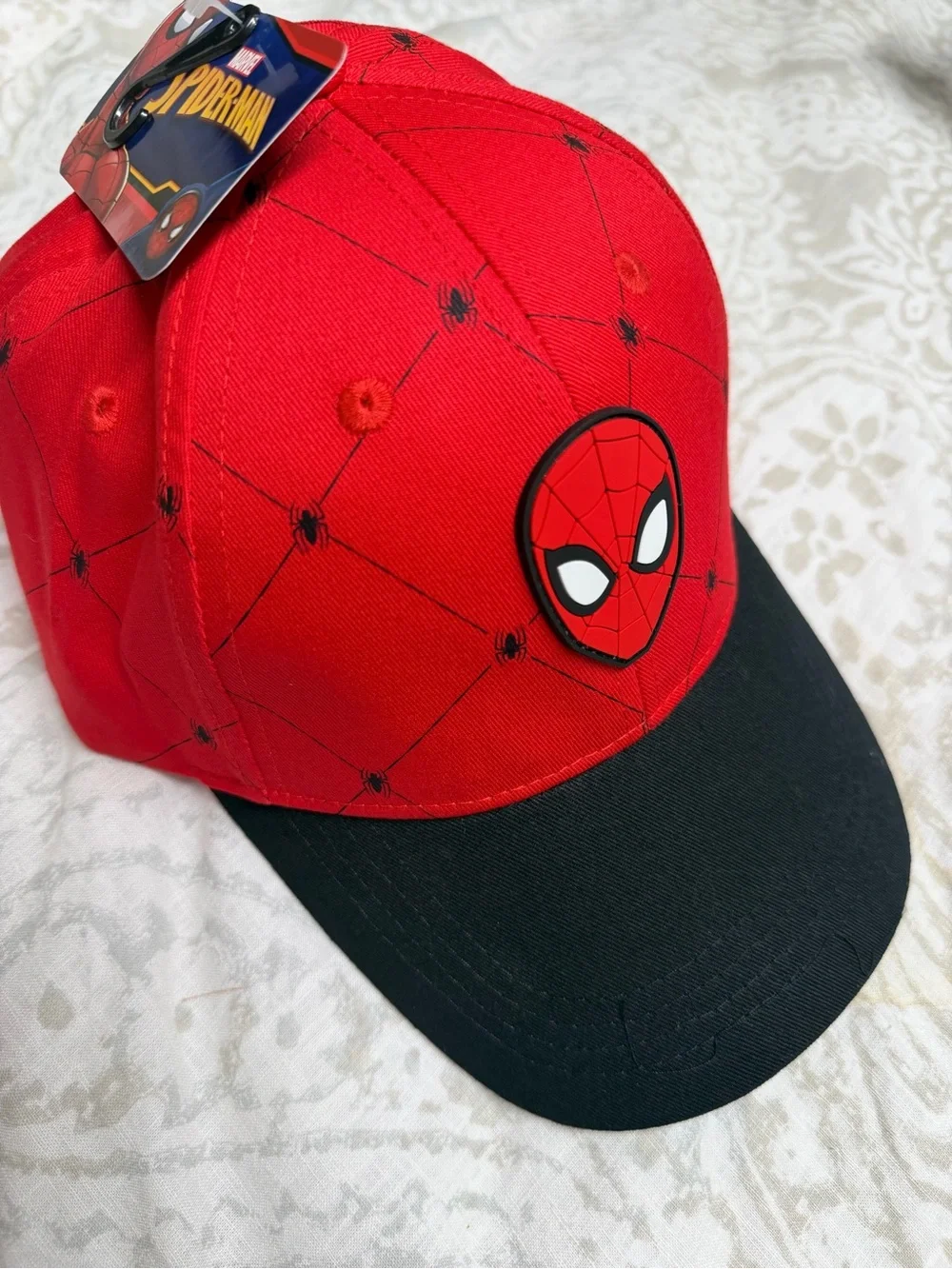 Marvel Kids Red and Black Spider Baseball Cap